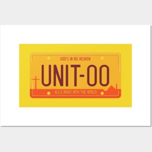 Unit 00 [Yellow] License Plate Posters and Art